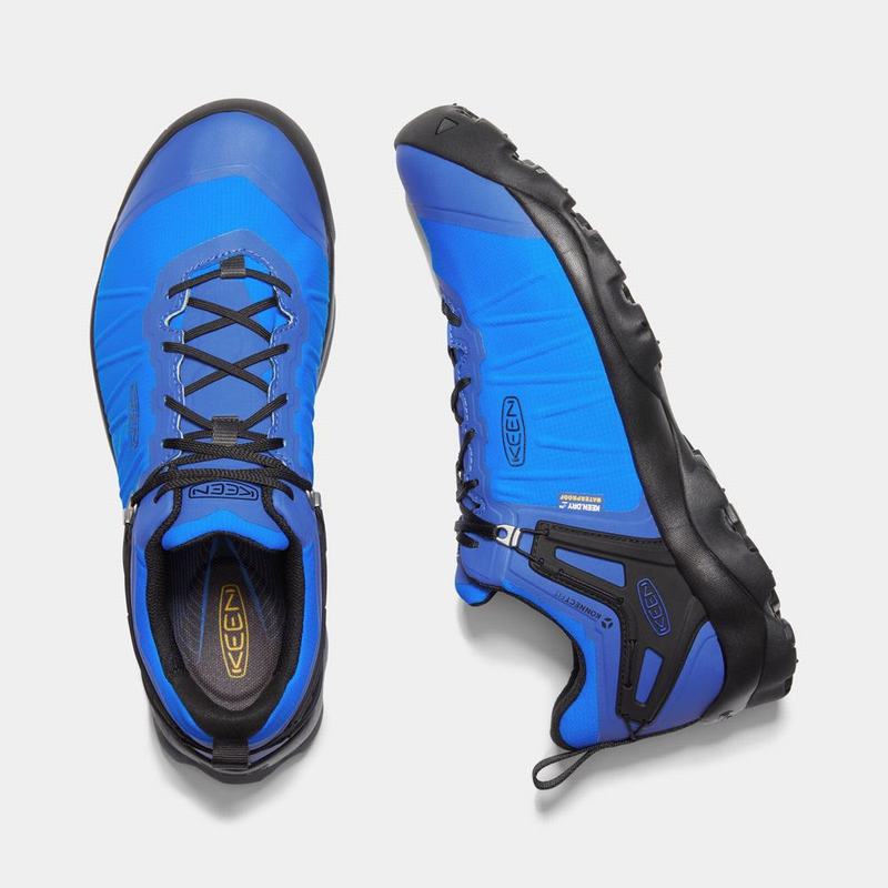 Keen Venture Waterproof Mens Hiking Shoes Blue Online (6908-PKSQD)